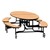 Elliptical Mobile Bench Cafeteria Table w/ Particleboard Core, Powder Coat Frame & Vinyl T-Mold Edge (72" W 10' 1" L) - Fusion Maple