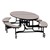 Elliptical Mobile Bench Cafeteria Table w/ Particleboard Core, Powder Coat Frame & Vinyl T-Mold Edge (72" W 10' 1" L) - Gray