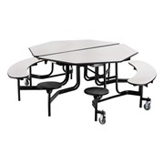 Octagon Mobile Combo-Seat Cafeteria Table