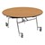 Easy-Fold Mobile Round Nesting Cafeteria Table w/ MDF Core, Chrome Frame & Protect Edge (60" Diameter) - Oak
