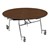 Easy-Fold Mobile Round Nesting Cafeteria Table w/ MDF Core, Chrome Frame & Protect Edge (60" Diameter) - Walnut