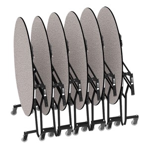 Easy-Fold Mobile Round Cafeteria Table - Gray