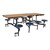 Mobile Stool Cafeteria Table w/ MDF Core, Protect Edge & Powder Coat Frame - 8 Stools (30" W x 8' L x 29" H)