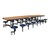 Mobile Stool Cafeteria Table w/ MDF Core, Protect Edge & Powder-Coat Frame - 16 Stools (30" W x 12' L x 27" H)