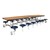 Mobile Stool Cafeteria Table w/ MDF Core, Protect Edge & Chrome Frame - 16 Stools (30" W x 12' L x 27" H)