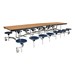 Mobile Stool Cafeteria Table w/ MDF Core, Protect Edge & Chrome Frame - 16 Stools (30" W x 12' L x 27" H)