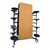 Mobile Stool Cafeteria Table w/ MDF Core, Protect Edge & Powder-Coat Frame - 16 Stools (30" W x 12' L x 27" H) - Folded