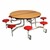 Round Mobile Stool Cafeteria Table w/ MDF Core - Oak