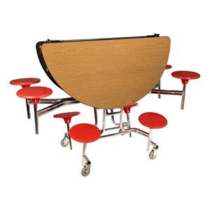 Round Mobile Stool Cafeteria Table w/ MDF Core & Protect EdgeRound Mobile Stool Cafeteria Table w/ MDF Core & Protect Edge - Folded