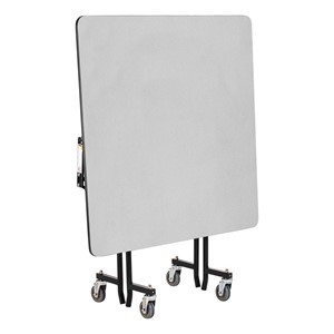 Easy-Fold Mobile Square Nesting Cafeteria Table Folded w/ Powder Coat Grame