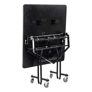 Easy-Fold Mobile Square Nesting Cafeteria Table Folded w/ Powder Coat Frame