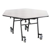 Easy-Fold Mobile Hexagon Nesting Cafeteria Table