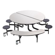 Round Mobile Combo-Seat Cafeteria Table