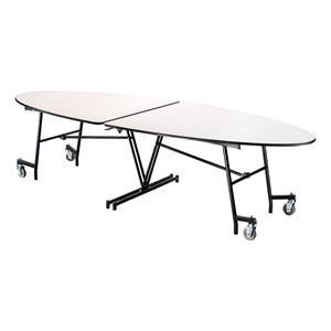 Elliptical Mobile Cafeteria Table w/ Powder Coat Frame