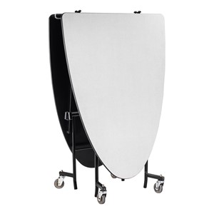 Elliptical Mobile Cafeteria Table Folded