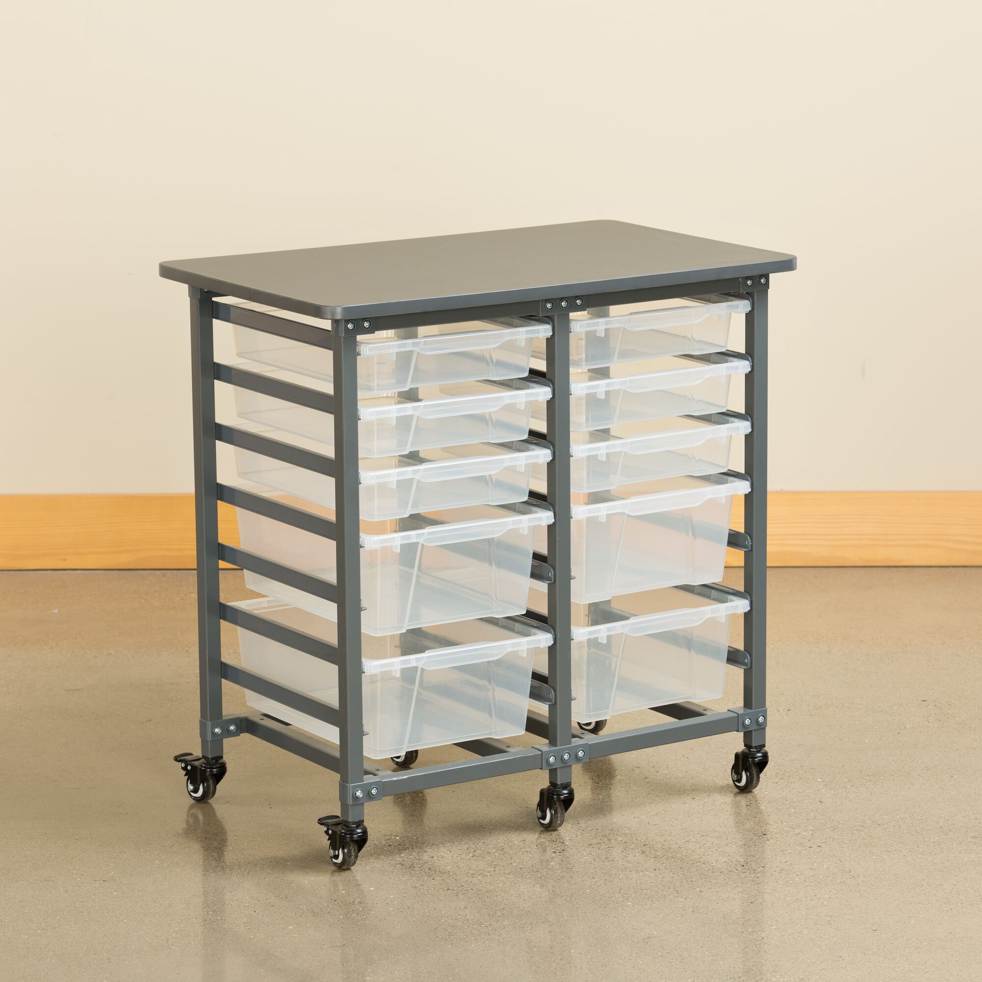 Structure Series Double-Wide Mobile Classroom Storage Cart