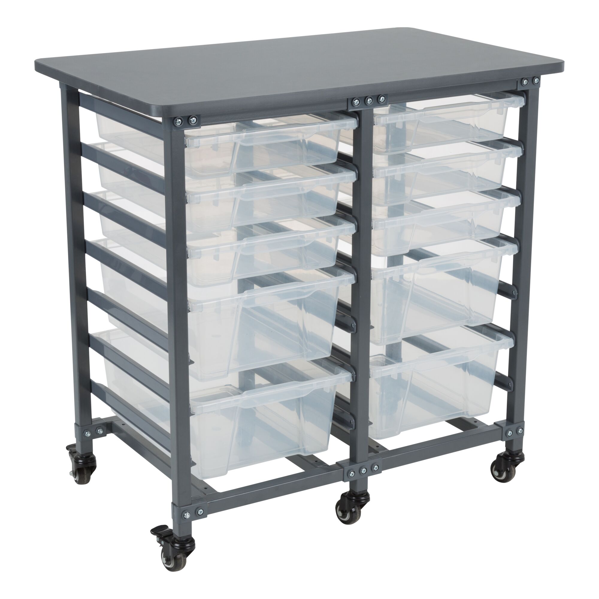 Structure Series Double-Wide Mobile Classroom Storage Cart
