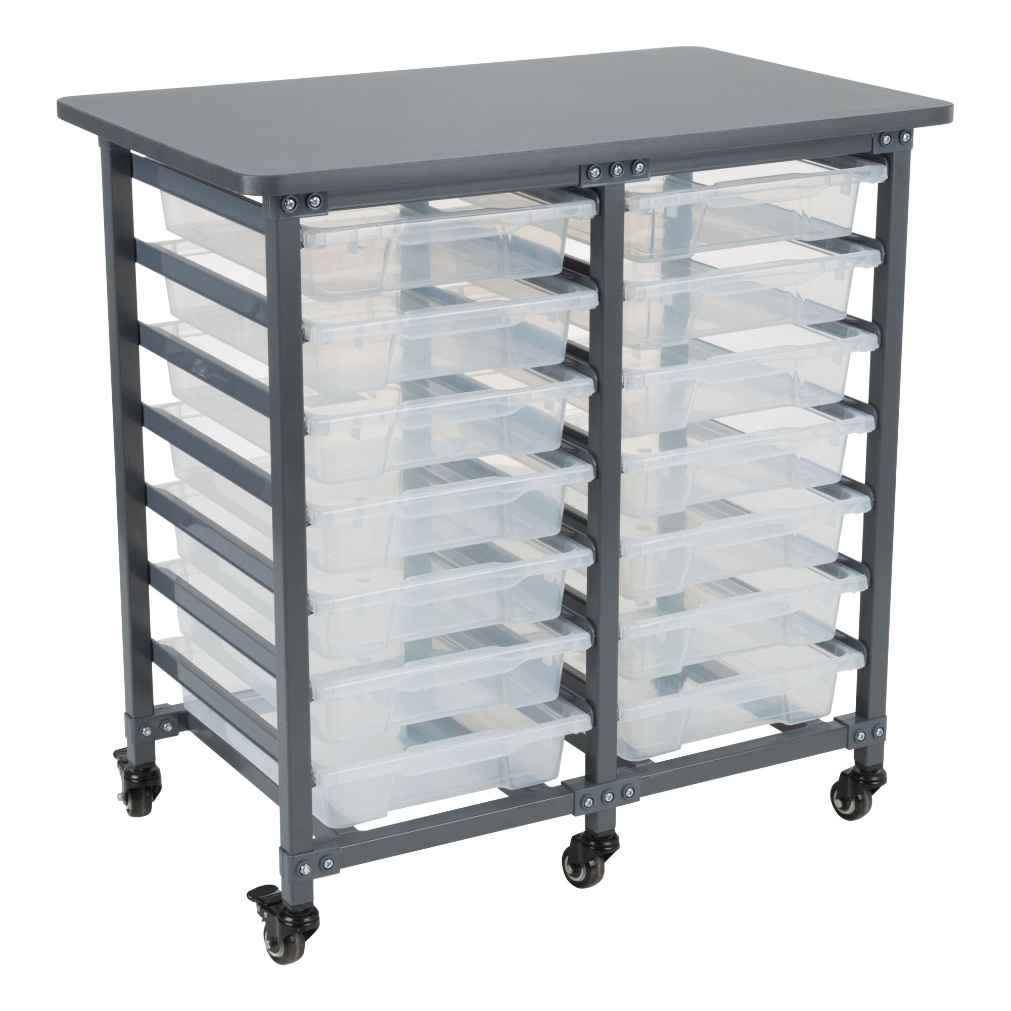 Structure Series Double-Wide Mobile Classroom Storage Cart