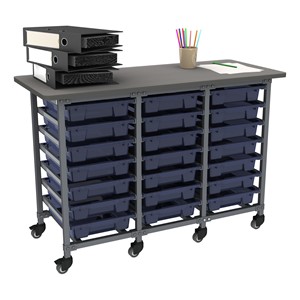 Structure Series Triple-Wide Mobile Classroom Storage Cart
