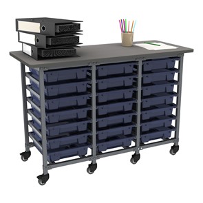 Structure Series Triple-Wide Mobile Classroom Storage Cart 