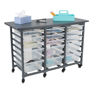 Structure Series Triple-Wide Mobile Classroom Storage Cart