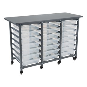 Structure Series Triple-Wide Mobile Classroom Storage Cart