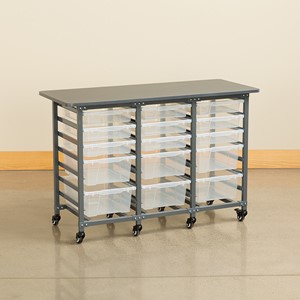 Structure Series Triple-Wide Mobile Classroom Storage Cart