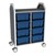 Profile Series Double-Wide Mobile Classroom Storage Cart - 8 Large Translucent Brilliant Blue Bins