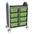 Profile Series Double-Wide Mobile Classroom Storage Cart - 8 Large Translucent Green Apple Bins