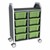 Profile Series Double-Wide Mobile Classroom Storage Cart - 8 Large Bins - Translucent Green Apple