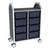 Profile Series Double-Wide Mobile Classroom Storage Cart - 8 Large Translucent Navy Bins
