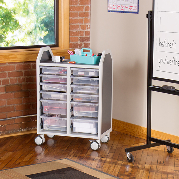 Profile Series Double-Wide Mobile Classroom Storage Cart (28 1/4" W x 35 1/2" H)