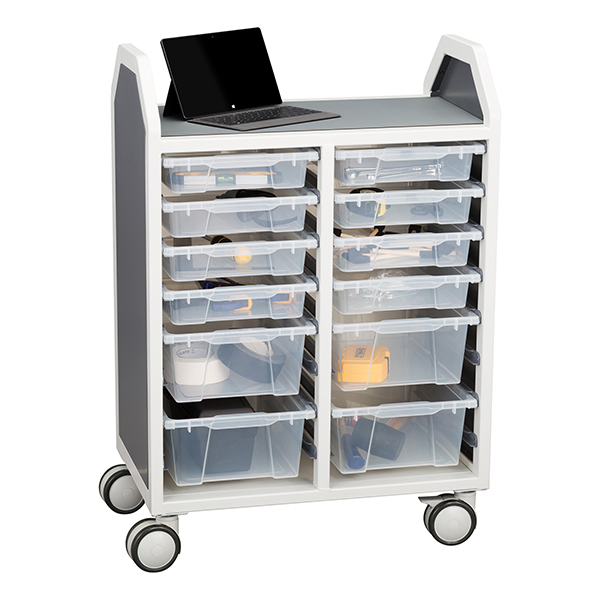 Profile Series Double-Wide Mobile Classroom Storage Cart (28 1/4" W x 35 1/2" H)