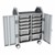 Profile Series Double-Wide Mobile Classroom Storage Cart w/ Doors - 8 Small & 4 Large Bins - Clear