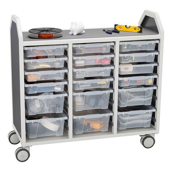 Triple-Wide Mobile Classroom Storage Cart