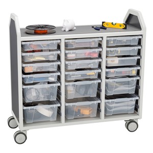 Triple-Wide Mobile Classroom Storage Cart