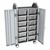 Profile Series Double-Wide Mobile Classroom Storage Tower w/ Doors - 12 Large Bins