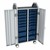 Profile Series Double-Wide Mobile Classroom Storage Tower w/ Doors - 12 Small & 6 Large Bins - Translucent Brilliant Blue
