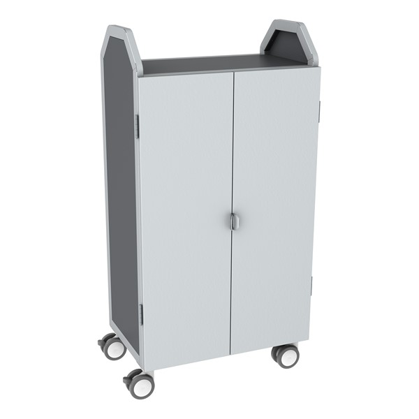 Profile Series Double-Wide Mobile Classroom Storage Tower w/ Doors