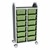 Profile Series Double-Wide Mobile Classroom Storage Tower - 12 Large Bins - Translucent Green Apple