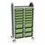 Profile Series Double-Wide Mobile Classroom Storage Tower - 12 Small & 6 Large Bins - Translucent Green Apple