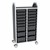 Profile Series Double-Wide Mobile Classroom Storage Tower - 12 Small & 6 Large Bins - Translucent Graphite