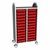 Profile Series Double-Wide Mobile Classroom Storage Tower - 24 Small Bins - Translucent Red
