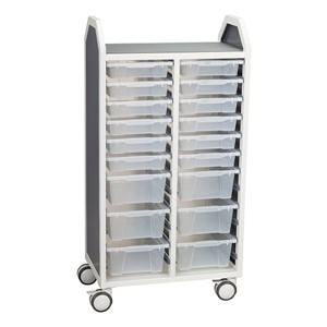Profile Series Double-Wide Classroom Storage Tower w/ 12 Small & 6 Large Bins (28 1/4" x 49 1/2" H)