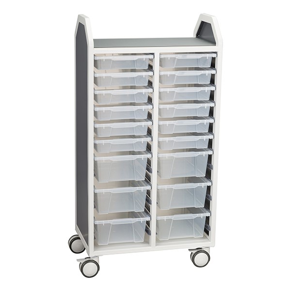 Profile Series Double-Wide Classroom Storage Tower w/ 12 Small & 6 Large Bins (28 1/4" x 49 1/2" H)