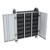 Profile Series Triple-Wide Mobile Classroom Storage Tower w/ Doors - 18 Large Bins - Translucent Graphite