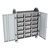 Profile Series Triple-Wide Mobile Classroom Storage Tower w/ Doors - 18 Large Bins - Clear