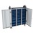 Profile Series Triple-Wide Mobile Classroom Storage Tower w/ Doors - 18 Small & 9 Large Bins - Translucent Brilliant Blue