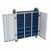 Profile Series Triple-Wide Mobile Classroom Storage Tower w/ Doors - 18 Small & 9 Large Bins - Translucent Brilliant Blue