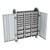 Profile Series Triple-Wide Mobile Classroom Storage Tower w/ Doors - 18 Small & 9 Large Bins - Clear
